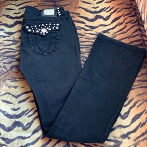 Black Bling Rhinestone Studded Jeans size 9